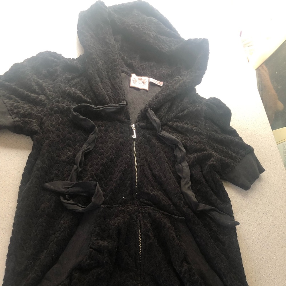 Juicy couture black terry cloth bubble sweater